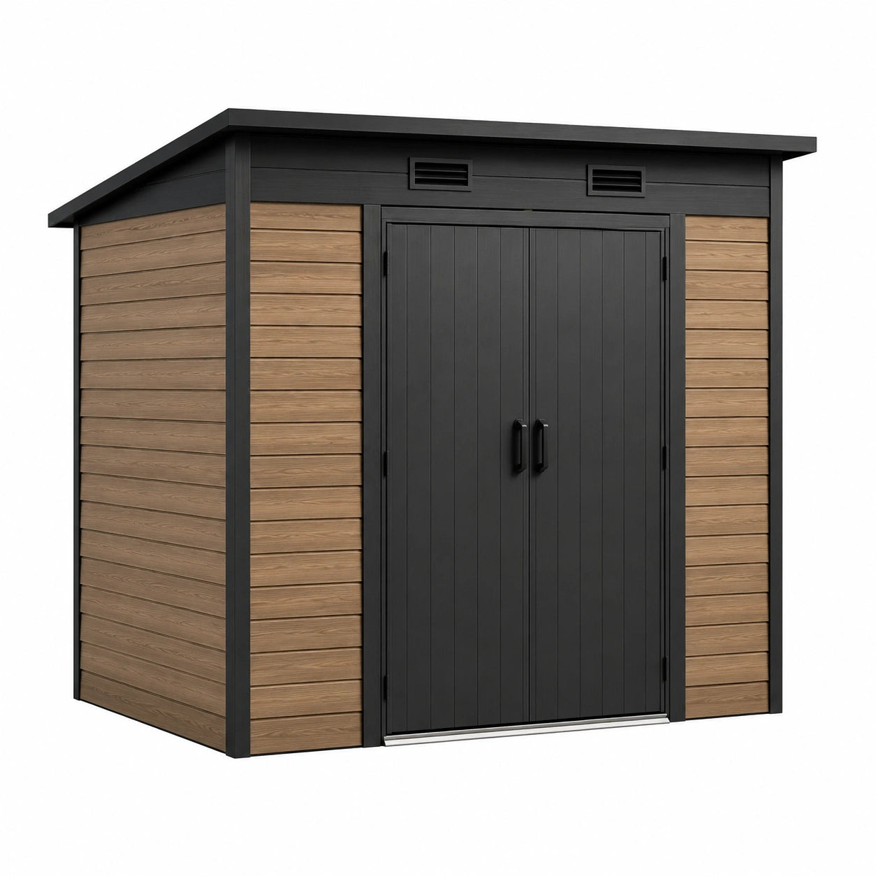 Abri de jardin en résine avec portes doubles et ventilation intégrée