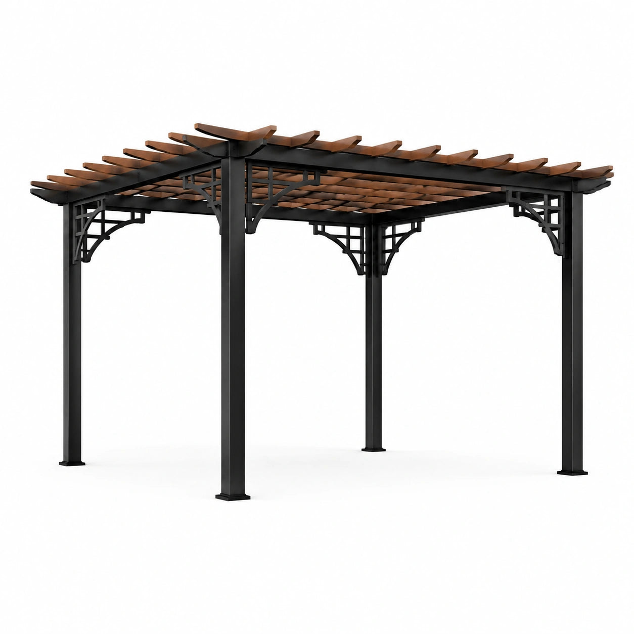Pergola en aluminium et bois 3x3 m
