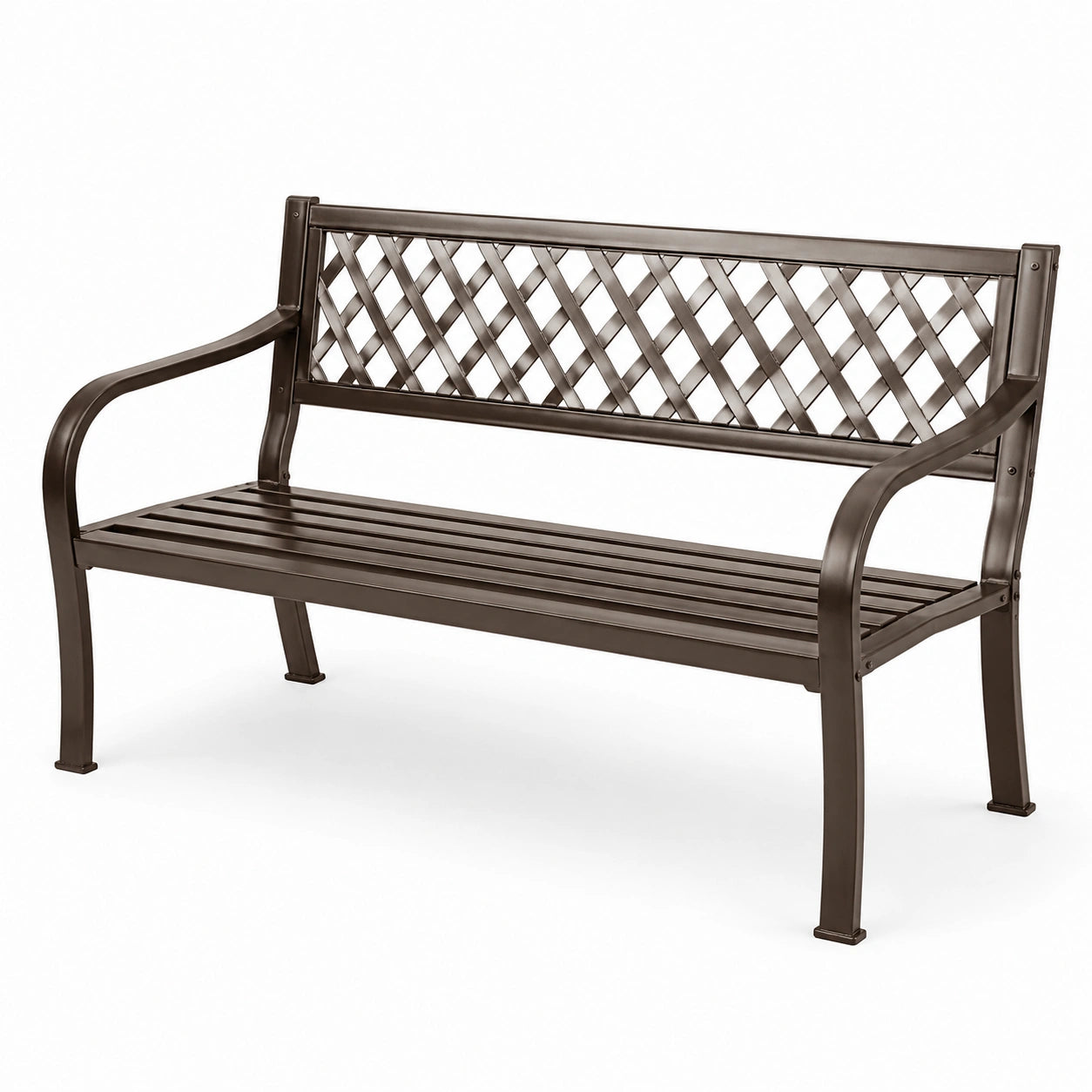Banc de jardin en acier brun