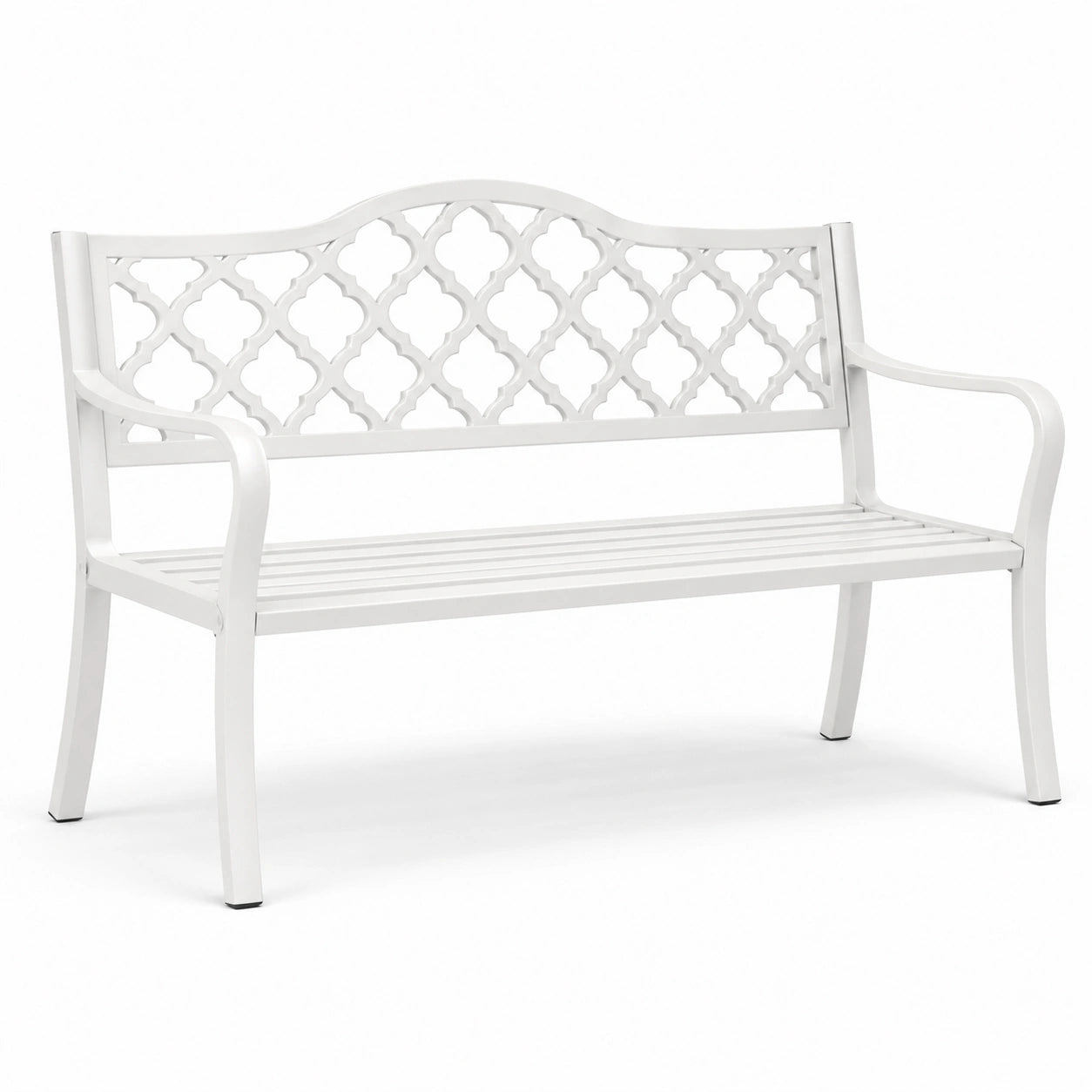 Banc de jardin en aluminium blanc